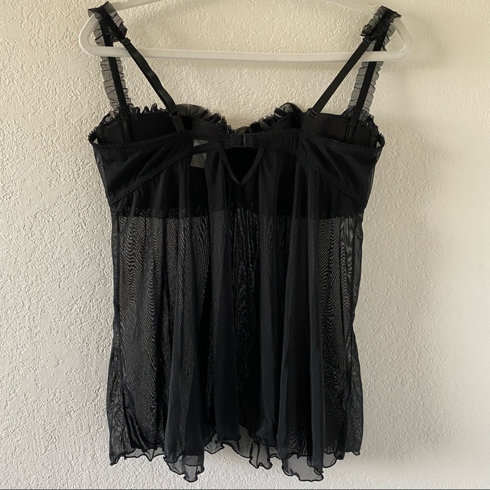 SOLD-Fredrick's of Hollywood Black Babydoll Lingerie Nighty/Lingerie-L - Picture 5 of 8
